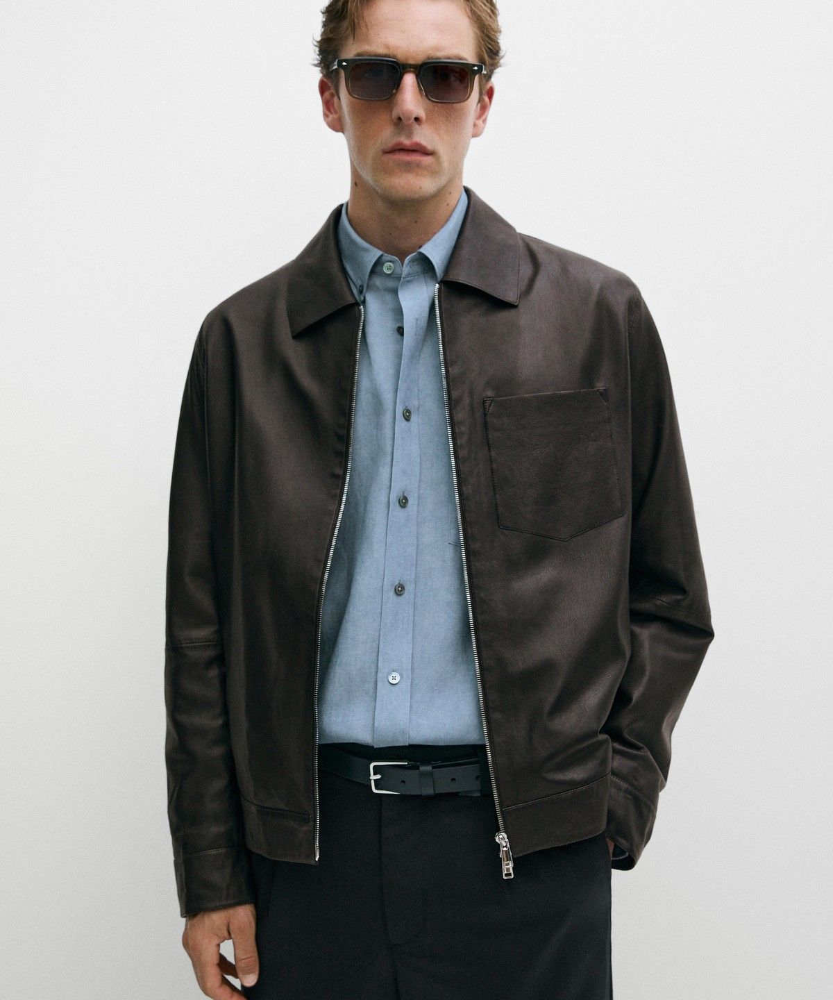 마시모두띠(MASSIMO DUTTI) 포켓 디테일 나파 레더 자켓