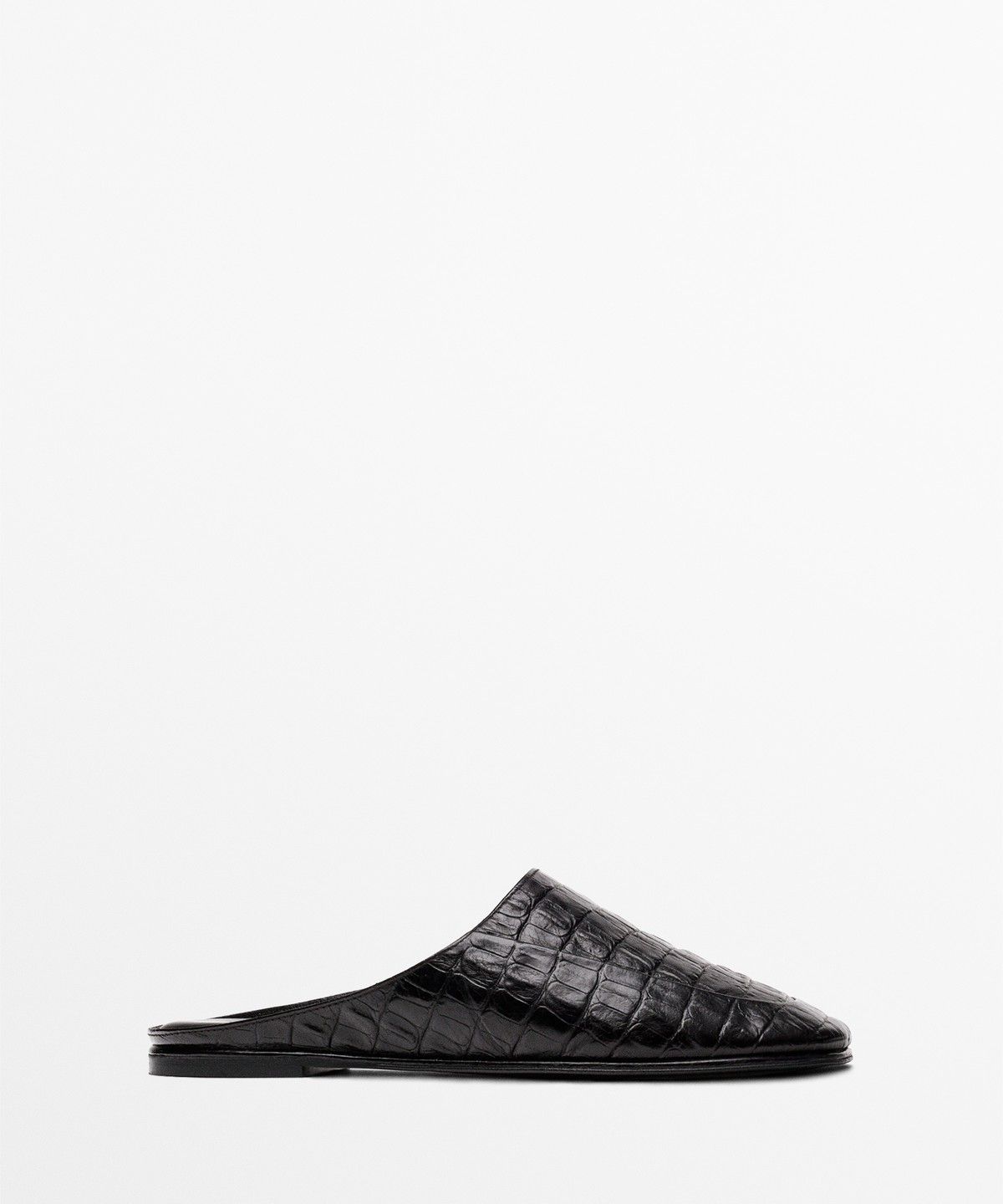 마시모두띠(MASSIMO DUTTI) 모조 악어 가죽 뮬