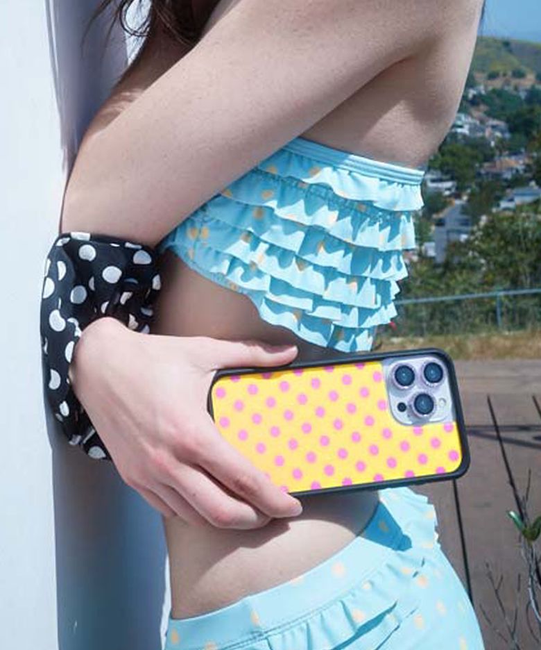 Polka Dots Yellow and Pink 아이폰 케이스