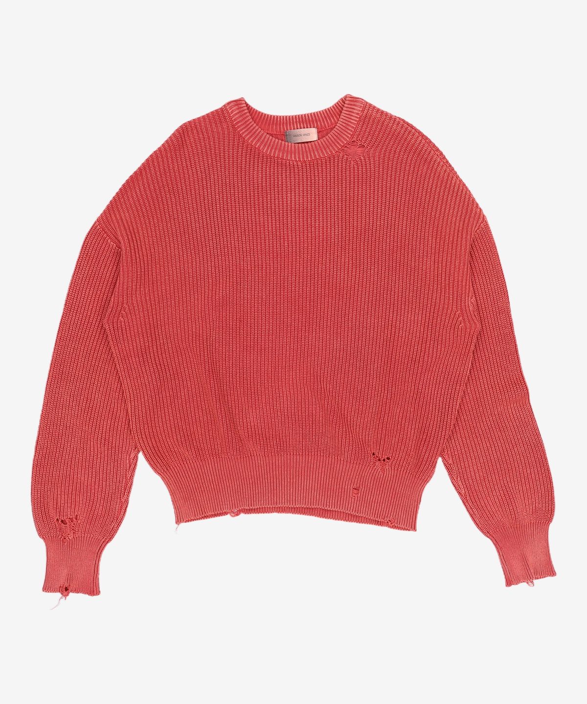 메종미네드(MAISON MINED) DAMAGE COLOUR DYE KNIT RED S
