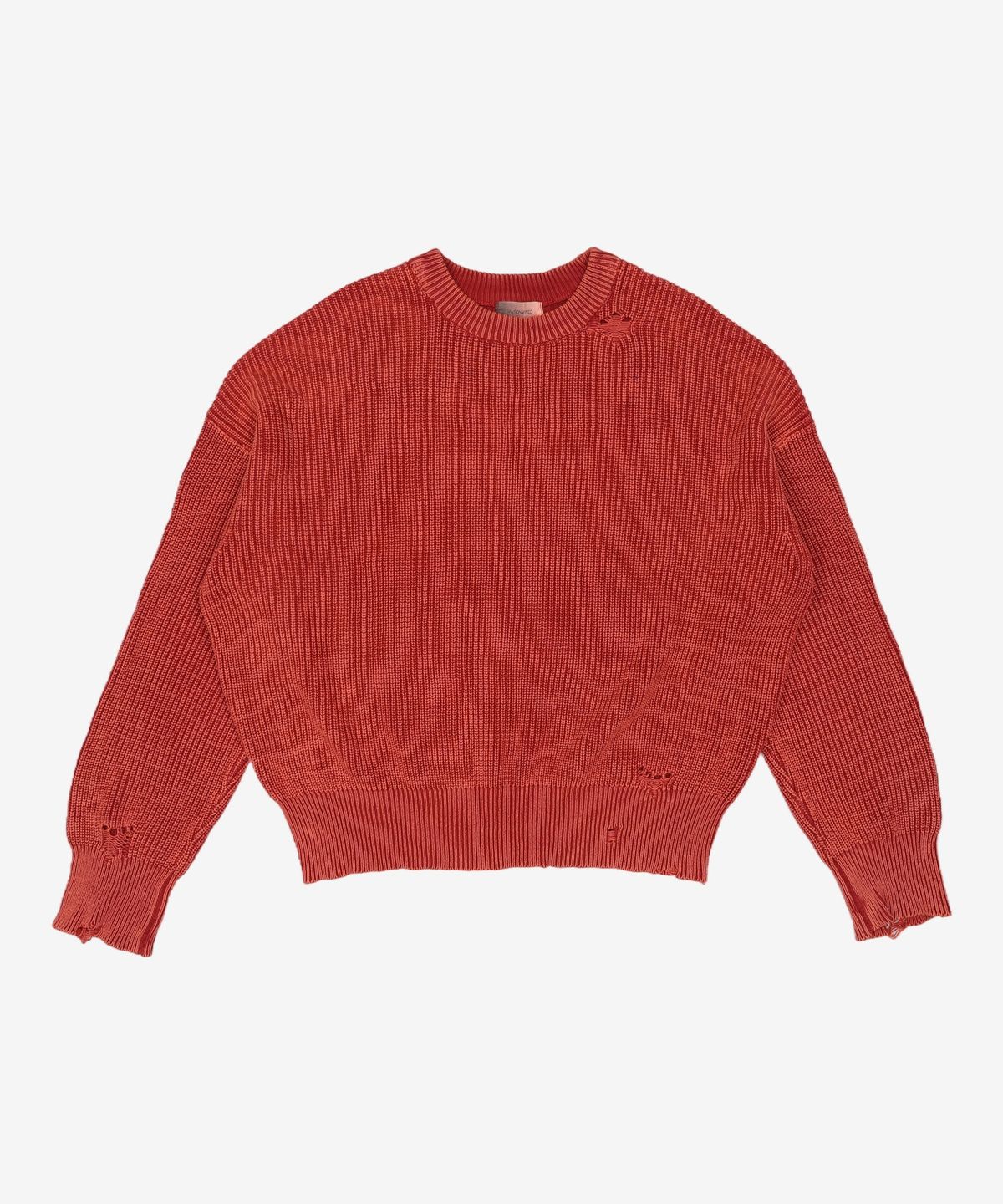 메종미네드(MAISON MINED) DAMAGE COLOUR DYE KNIT RED M