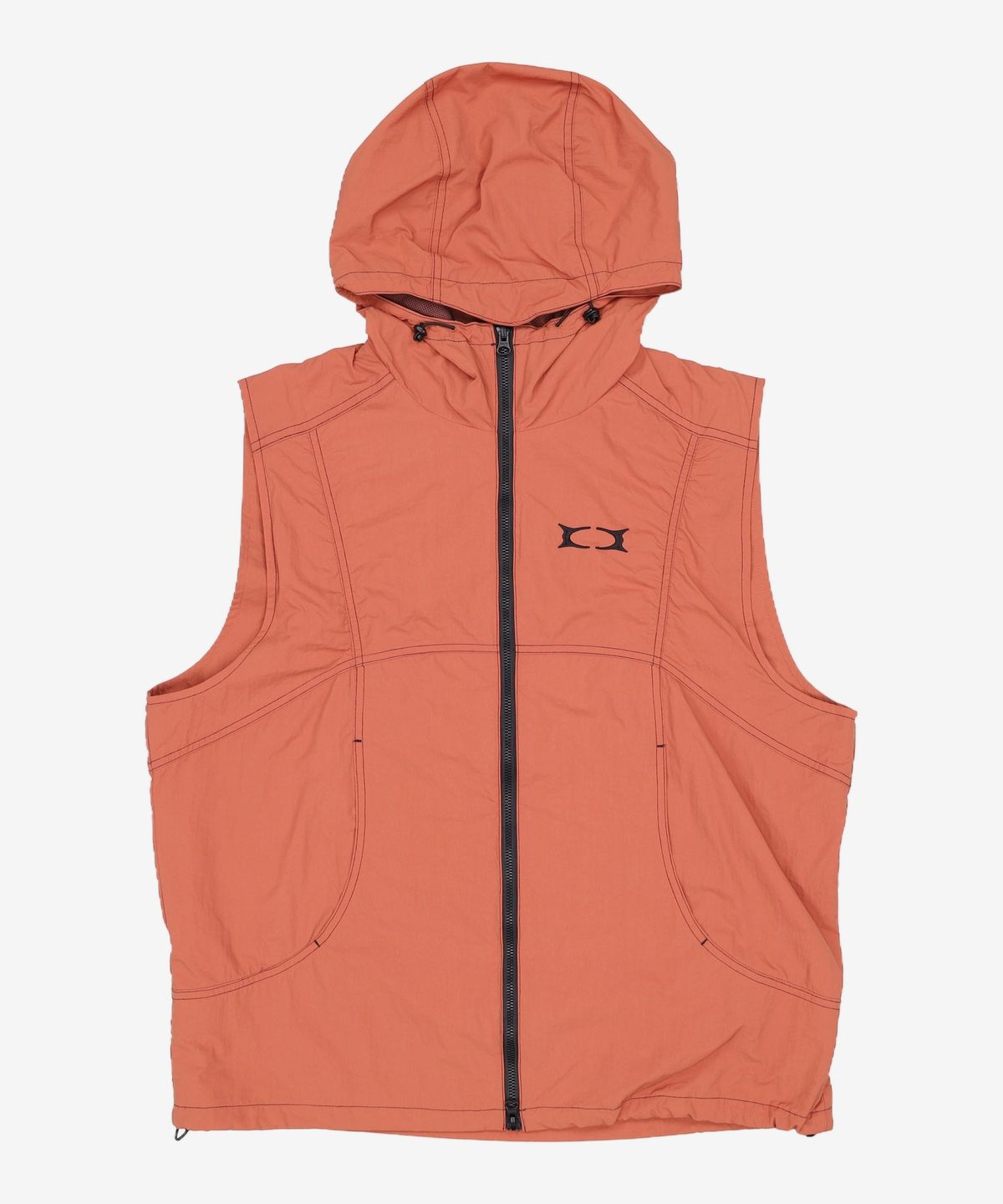 크리틱(CRITIC) GLOSSY HOOD VEST BROWN L