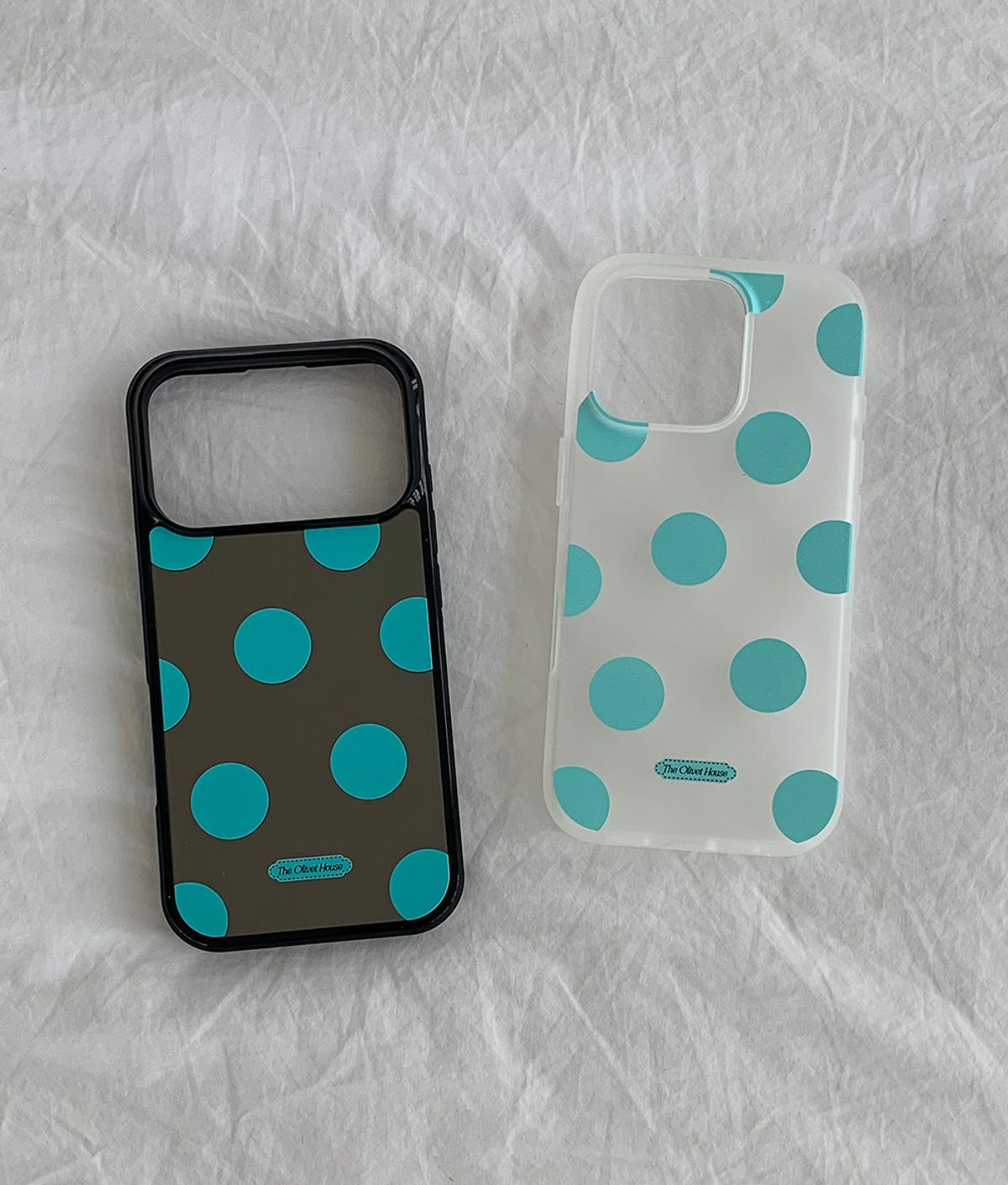 올리베(OLIVET) (S26 출시) mint dot black bumper case 민트 도트 맥세이프 케이스