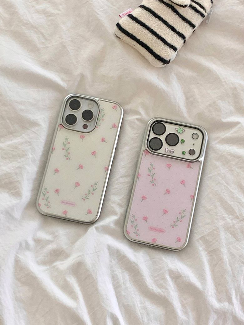 (S26/17e 출시) flower drawing silver bumper case (+magsafe) 드로잉 케이스
