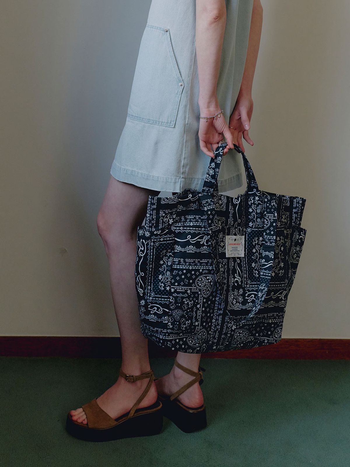 뮈뮈에르(MUEMUER) Paisley Shopper Bag MU2634BG302M