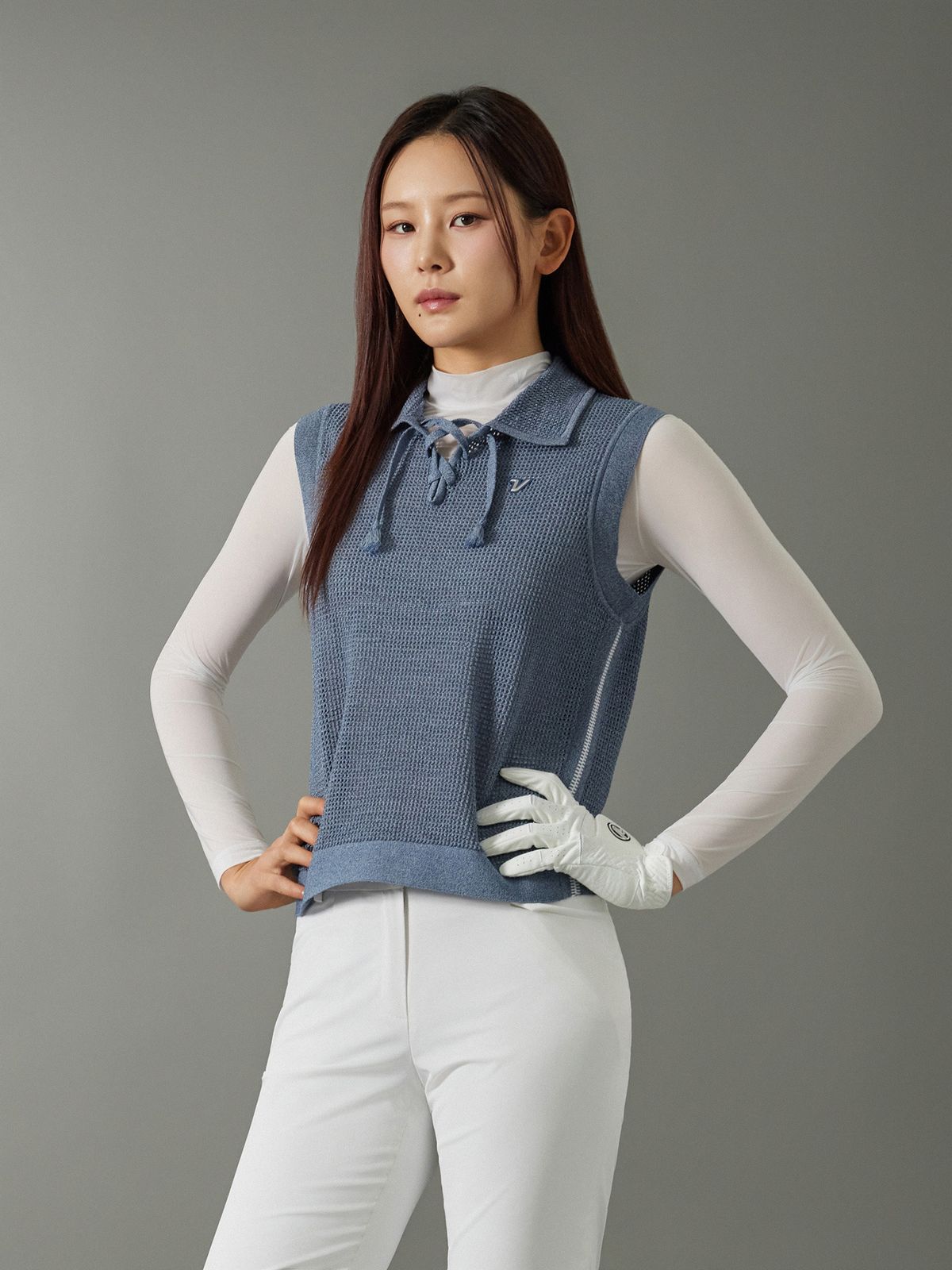 볼빅 골프웨어(VOLVIK GOLFWEAR) 여성 [STD]냉감 BASE모크넥 베이스 레이어 VLBSQ391_WH