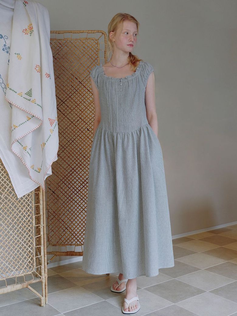 Two-way Shoulder Stripe Dress MU2635OP311M