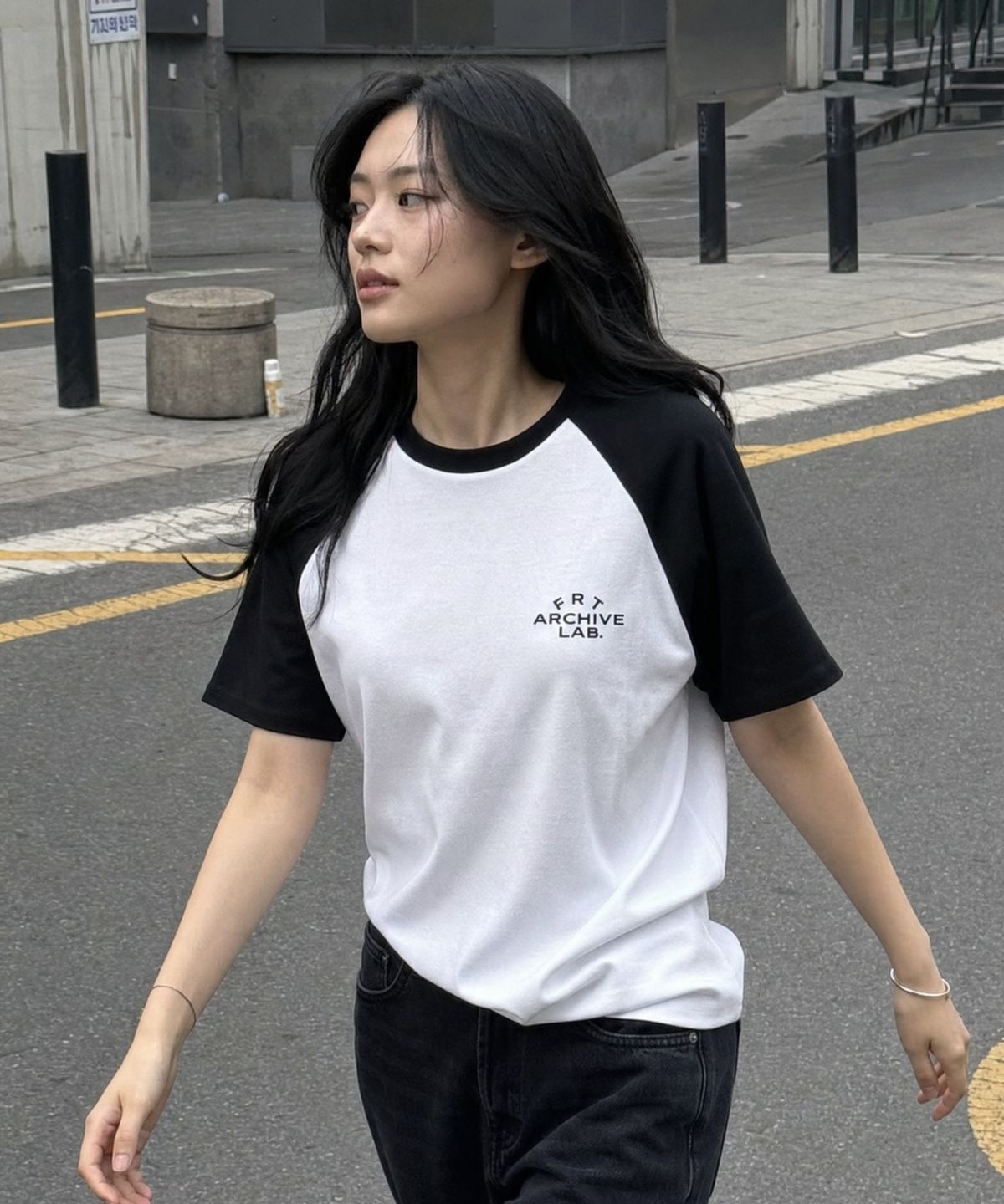 프론트아카이브랩(FRONT ARCHIVE LAB) FRT 헤비웨이트 레글런 반팔 티셔츠 [화이트]