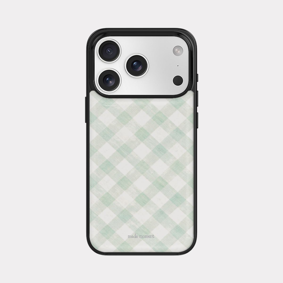 메이드모먼(MADEMOMENT) cotton check 디자인 [블랙 에폭시 범퍼케이스]