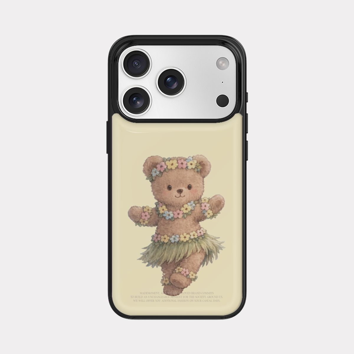 메이드모먼(MADEMOMENT) hula bear 디자인 [블랙 에폭시 범퍼케이스]