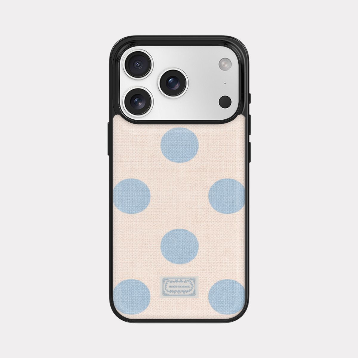 메이드모먼(MADEMOMENT) fabric big dot 디자인 [블랙 에폭시 범퍼케이스]