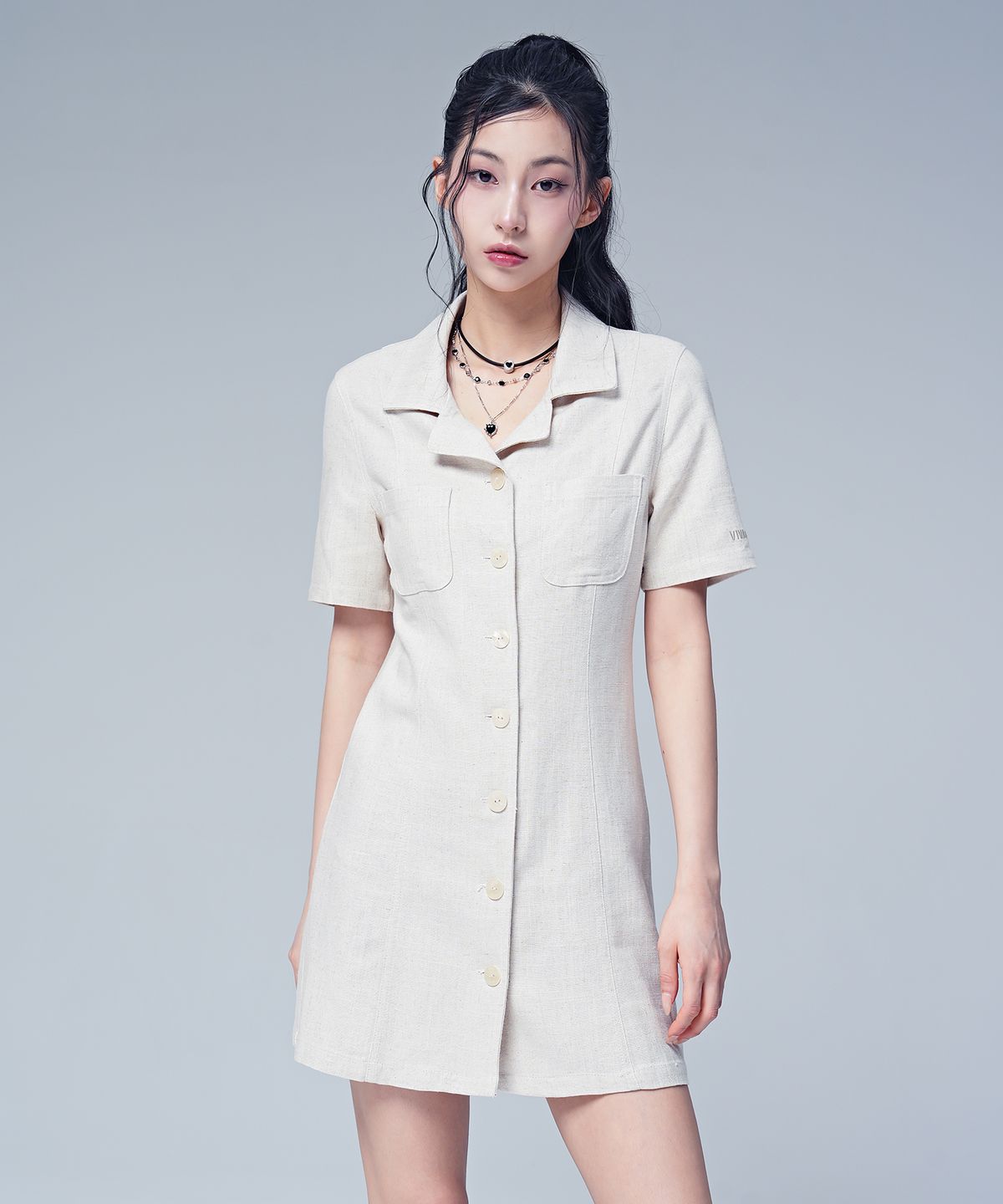 어반드레스(AVANDRESS) Linen Like jacket dress OATMEAL