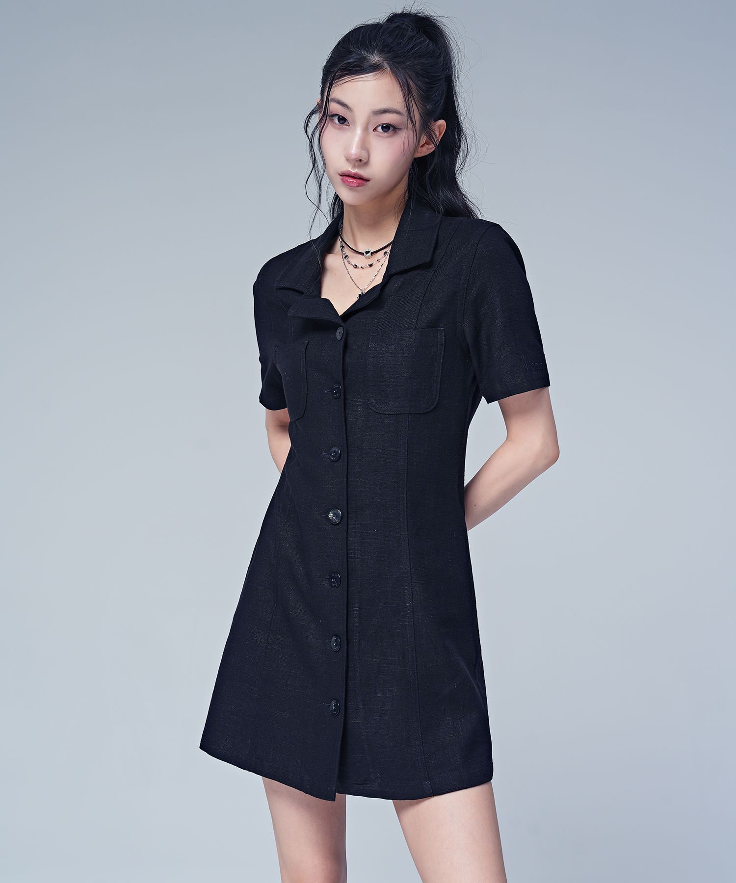 Anna Double Long Coat BLACK source detail 56