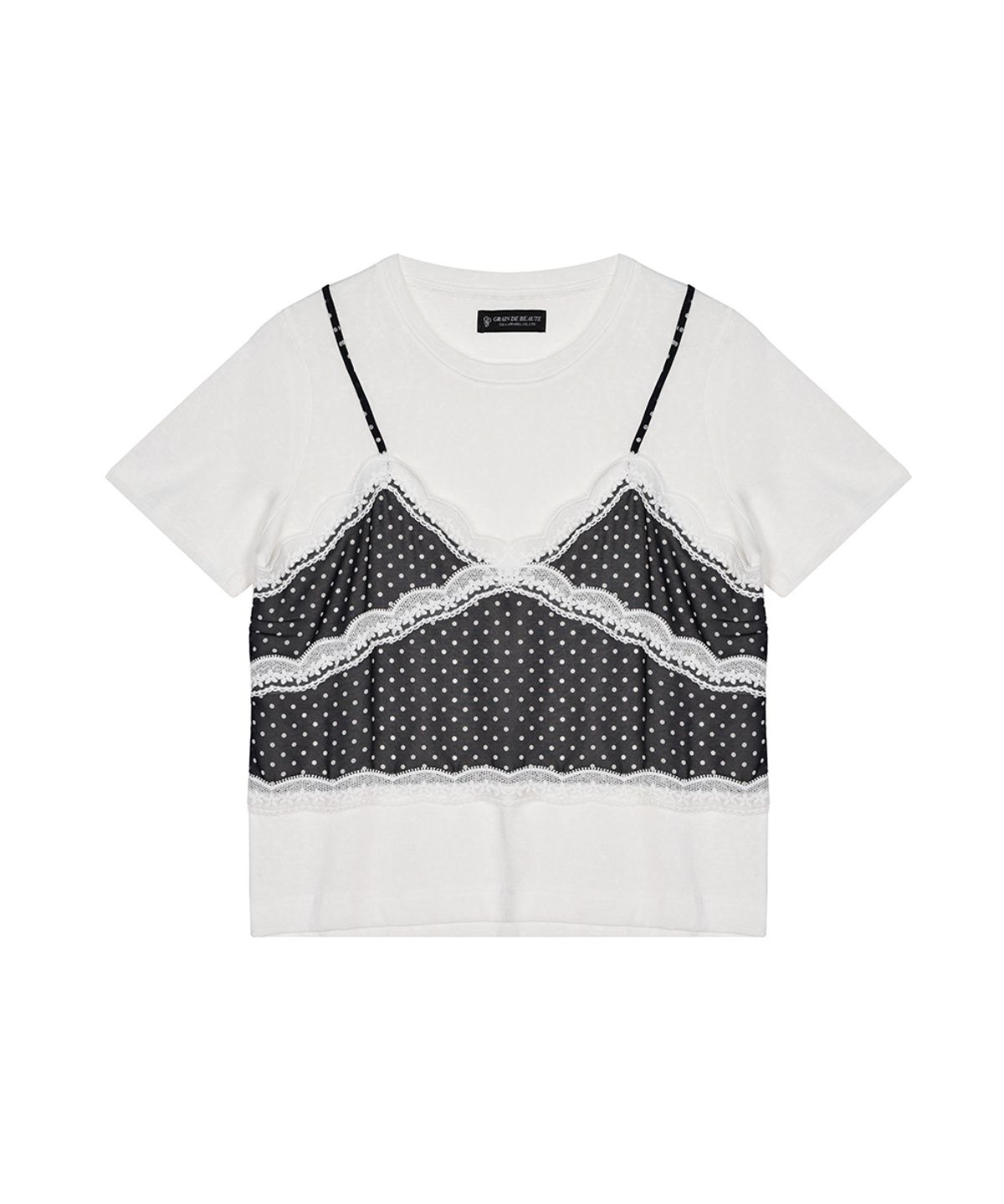 그랭드보떼(GRAIN DE BEAUTE) COCO LAYERED T-SHIRT [WHITE]
