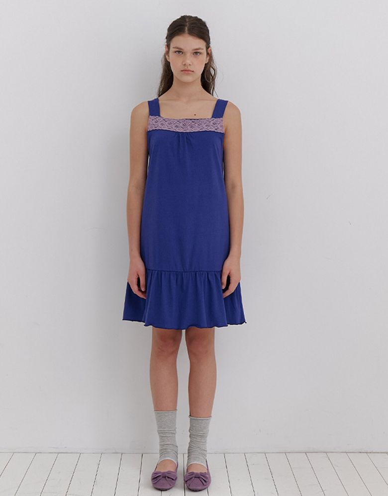 vintage lace dress - deep blue
