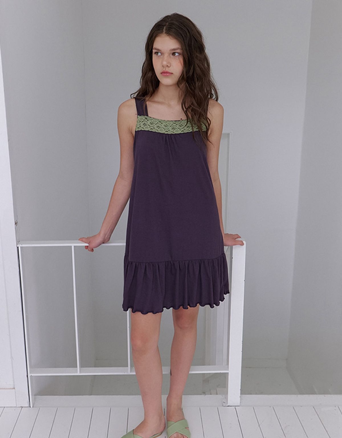 카인더베이비(KINDABABY) vintage lace dress - deep plum