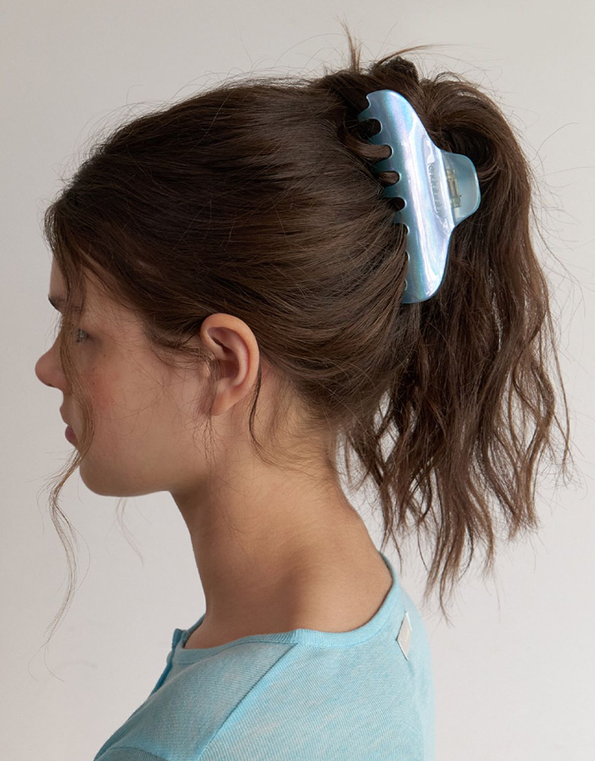 카인더베이비(KINDABABY) kinda essential large hair clip - opal aqua