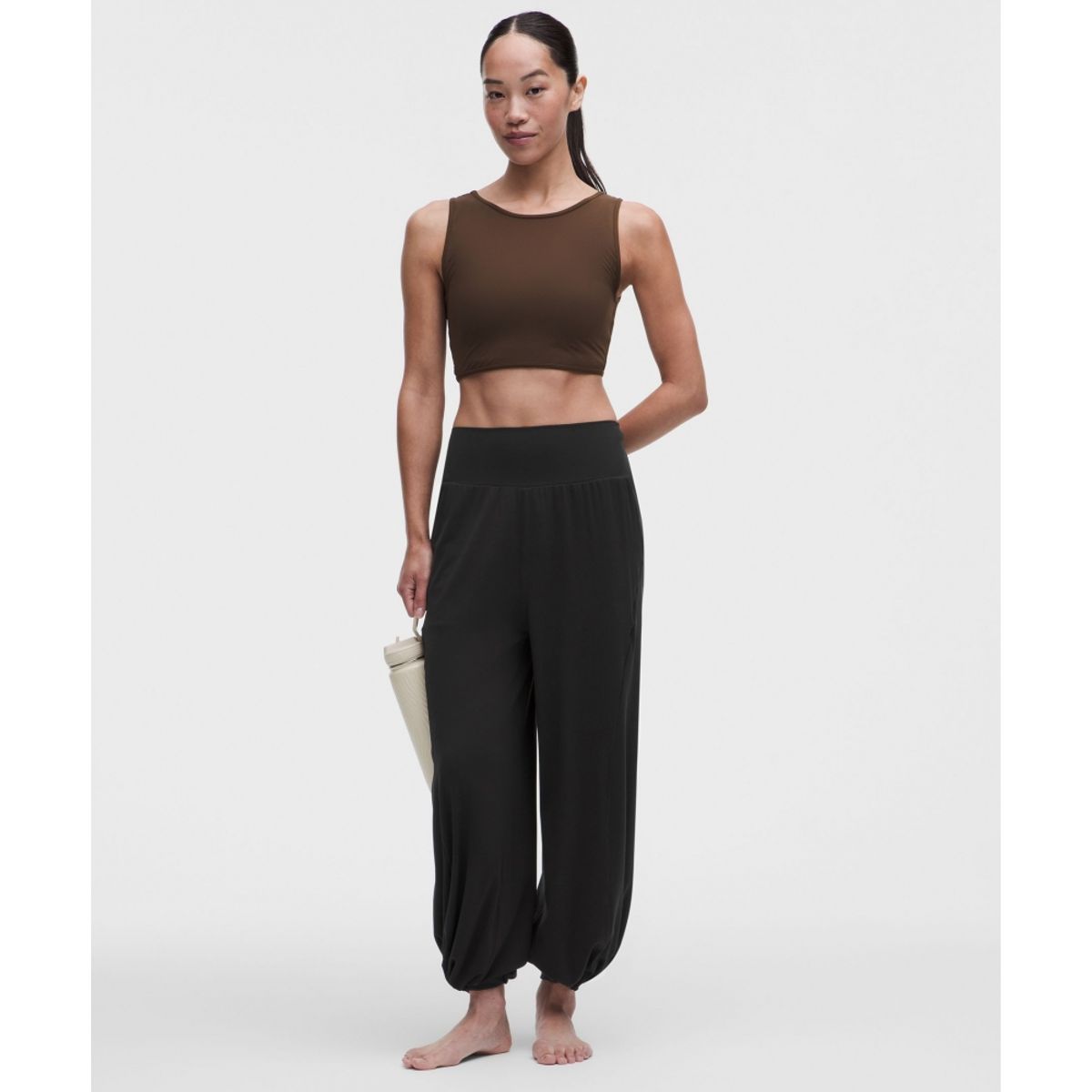 룰루레몬(LULULEMON) Nulu 신치 헴 드레이피 팬츠 *아시아 핏  BLK