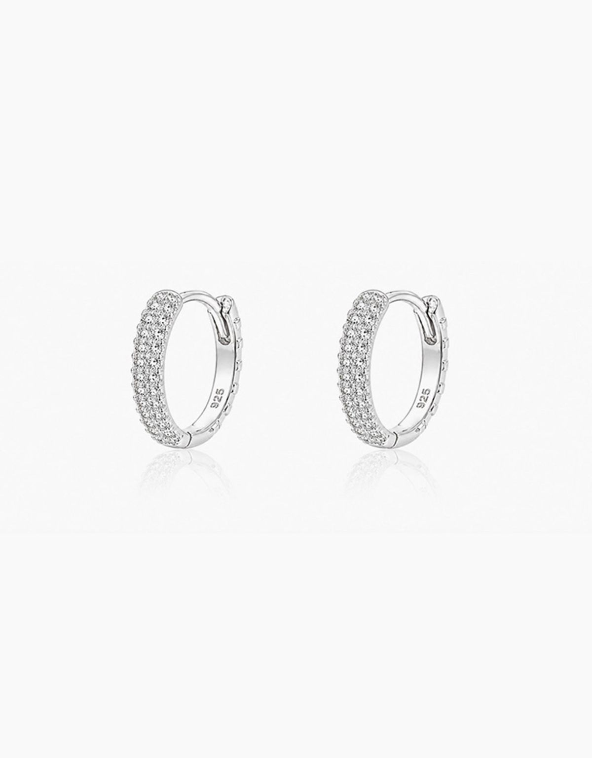 카인더베이비(KINDABABY) [선물 포장]Pave Slim Hoop Earring - 925 silver