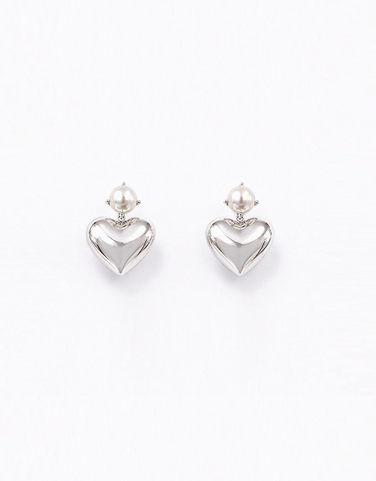 카인더베이비(KINDABABY) [선물 포장]Petite Pearl Heart Earring - 925 silver