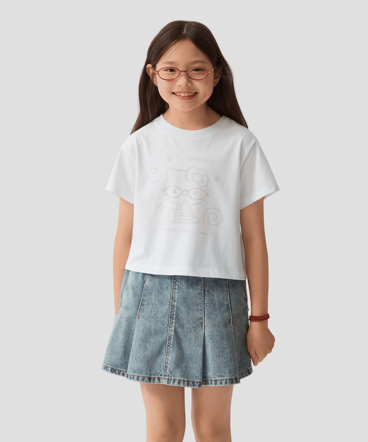 스파오 키즈(SPAO KIDS) [키즈] (산리오캐릭터즈) 여아 크롭 반팔티(Red)_SPRPG37KG3