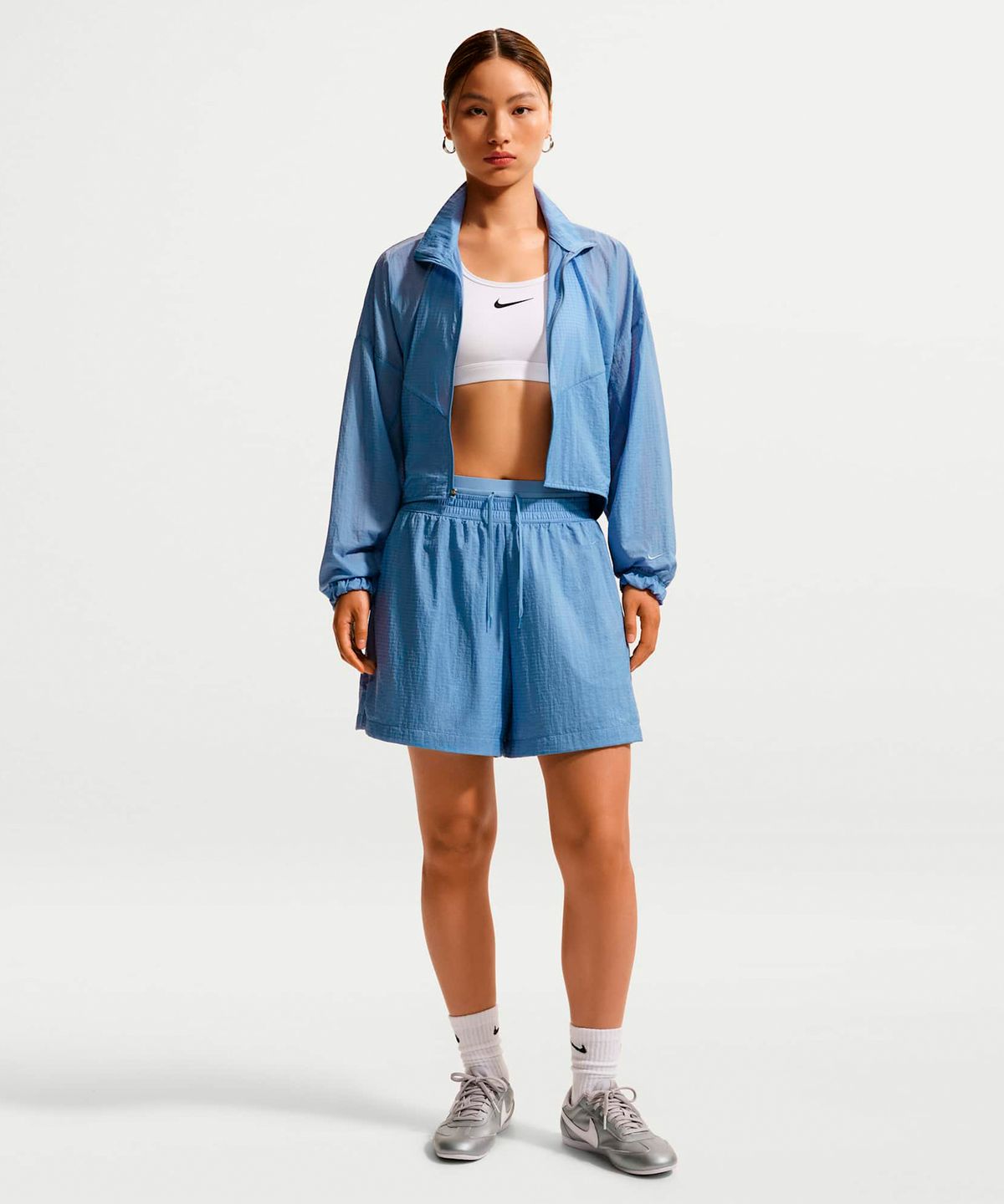 나이키(NIKE) 스포츠웨어 루즈 핏 하이웨이스트 경량 립스탑 쇼츠 W - 워크 블루 / IF0564-486