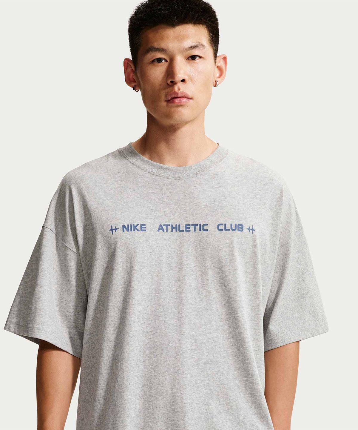 나이키(NIKE) N.A.C. 오버사이즈 티셔츠 M - 라이트 스모크 그레이:헤더:인디고 스톰 / IM6140-077