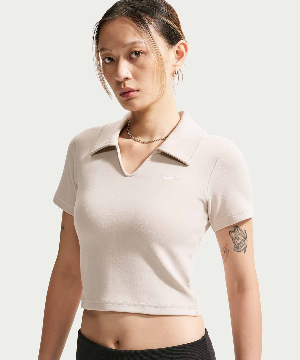 나이키(NIKE) 스포츠웨어 타이트 크롭 폴로 W - 크림 II:화이트 / IO2730-236