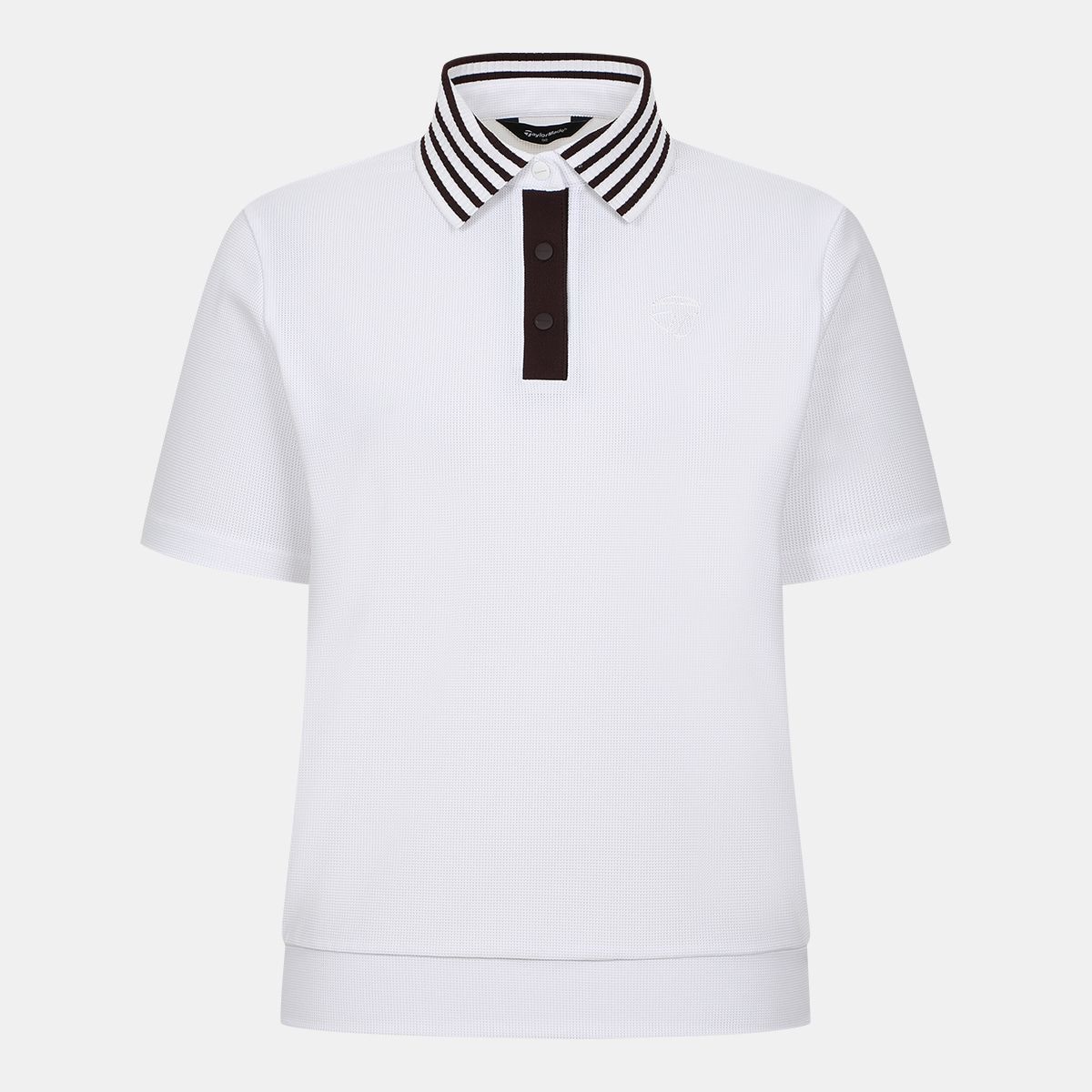 테일러메이드 어패럴(TAYLORMADE APPAREL) 26SS 여성 니트 카라 포인트 반팔 티셔츠 TT6-64HG42-100