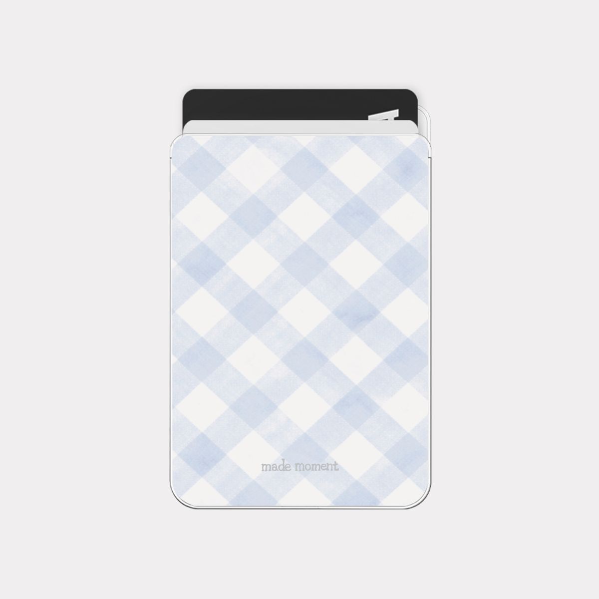 메이드모먼(MADEMOMENT) cotton check 디자인 [맥세이프 투명 카드지갑]