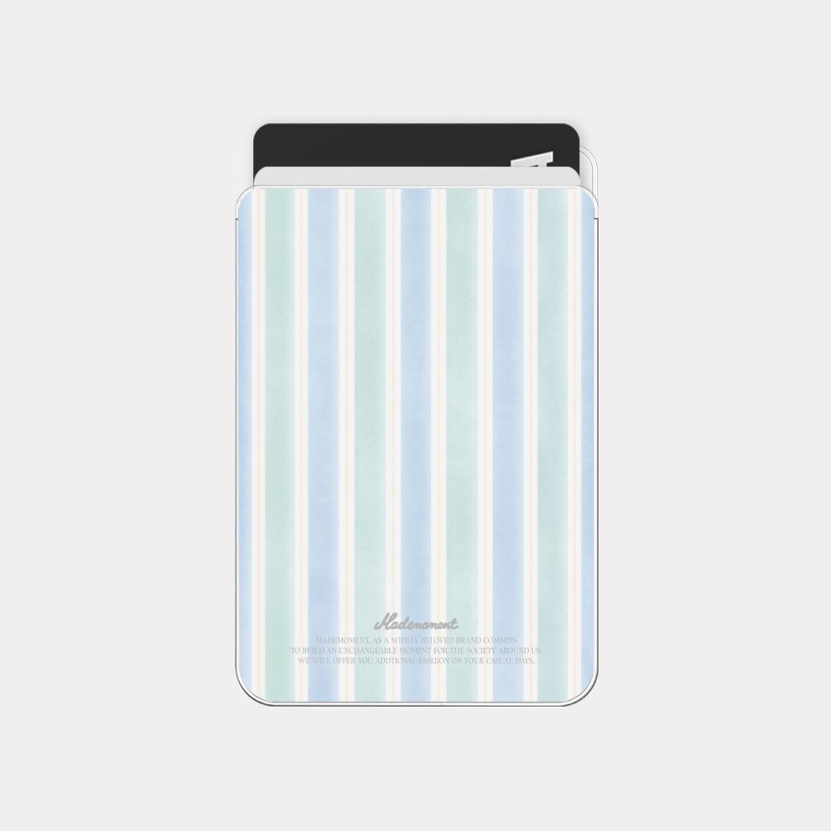 메이드모먼(MADEMOMENT) soft pastel stripe 디자인 [맥세이프 투명 카드지갑]