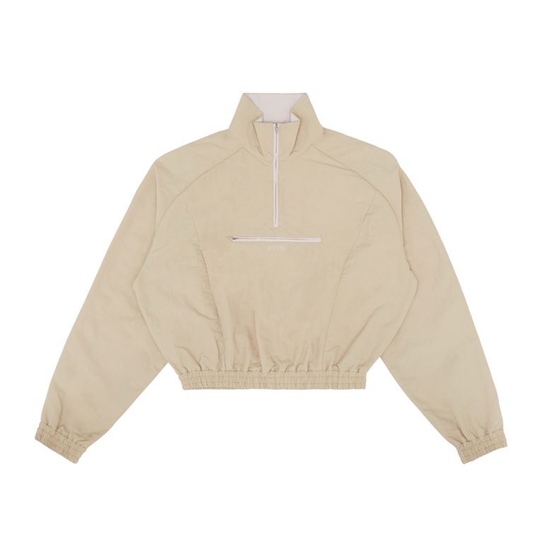 Half-zip wind anorak (milk tea beige)