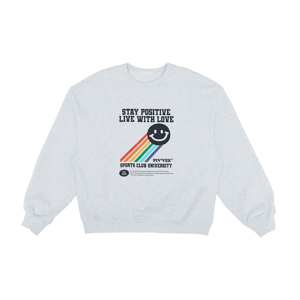 피브비(PIV’VEE) rainbow sweatshirt (snow grey)