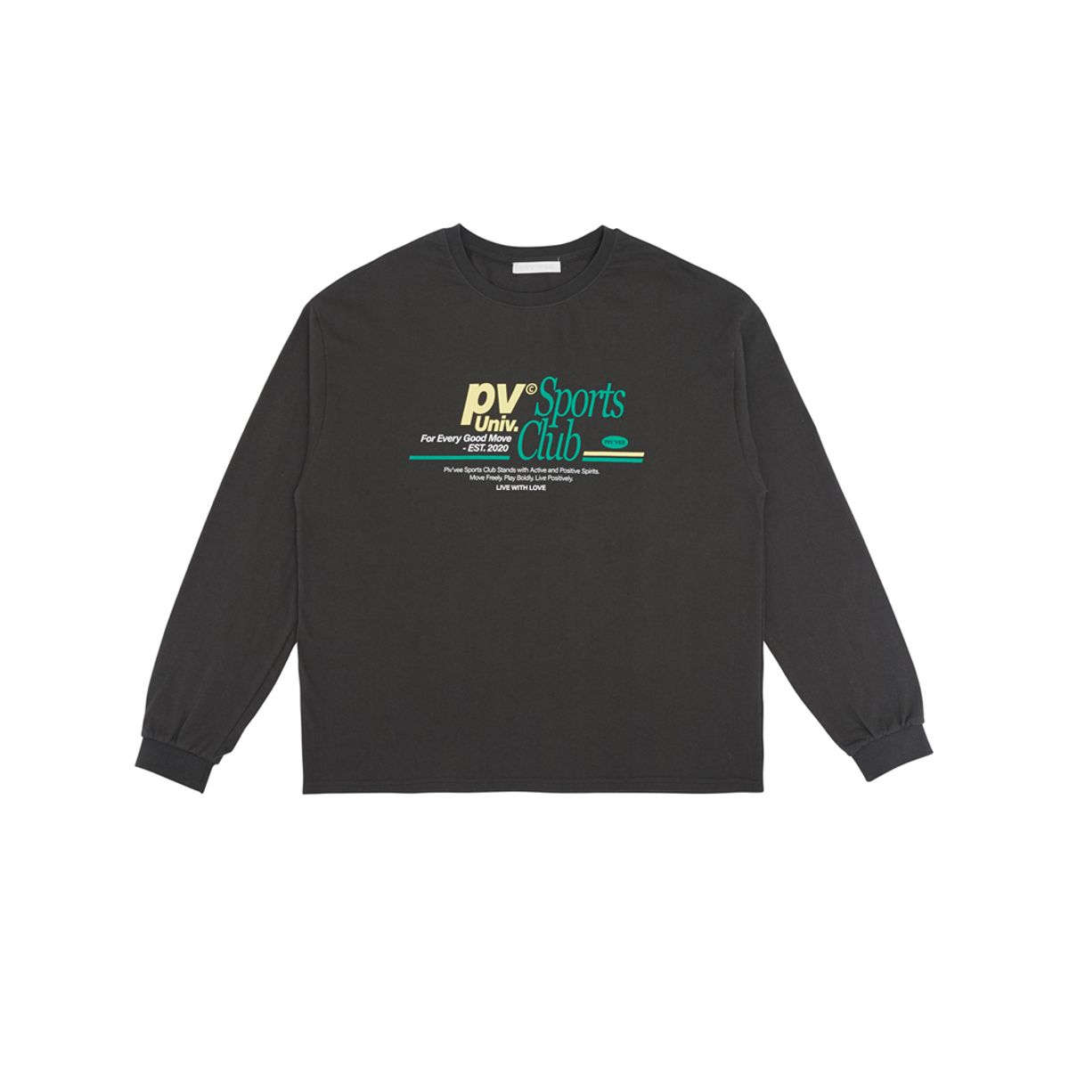 피브비(PIV’VEE) PV University T-shirt (fuzzy charcoal)