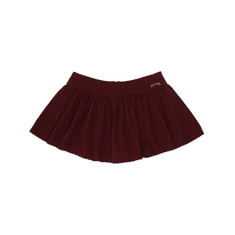 Knit mini skirt (wine red)