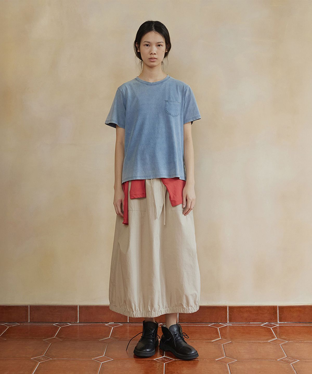 모노크롬(MONOCHROME) aube string skirt (beige)