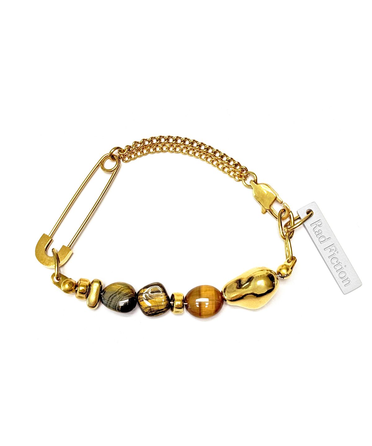 라드픽션(RAD FICTION) EVOR OVAL PIN GEMSTONE BRACELET / EMBER GOLD
