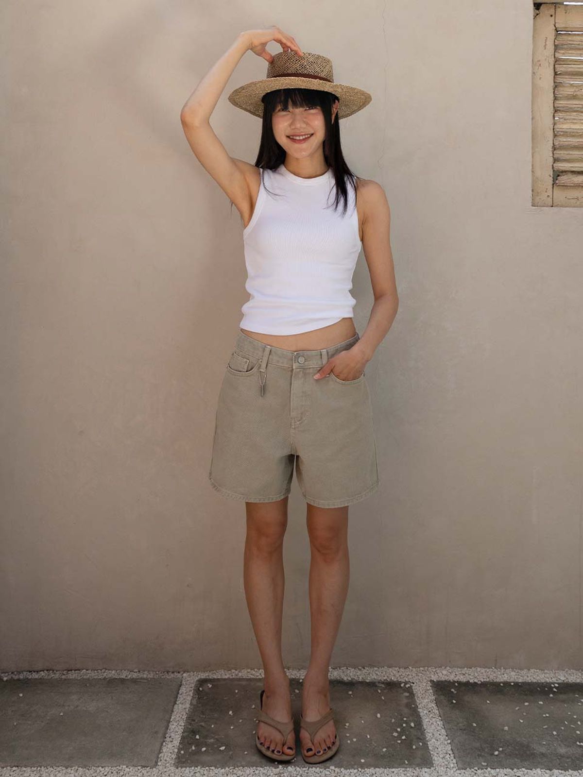 엔디에이 스튜디오(NDA STUDIO) Cool Denim Short Pants_baige