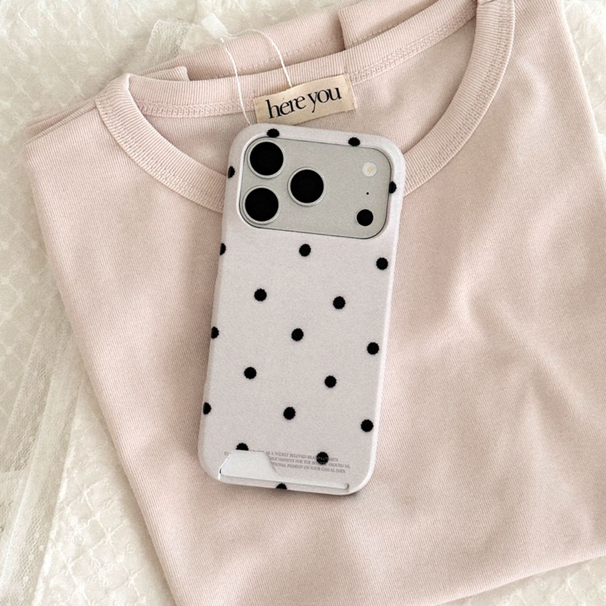 메이드모먼(MADEMOMENT) cotton dot 디자인 [카드수납 폰케이스]