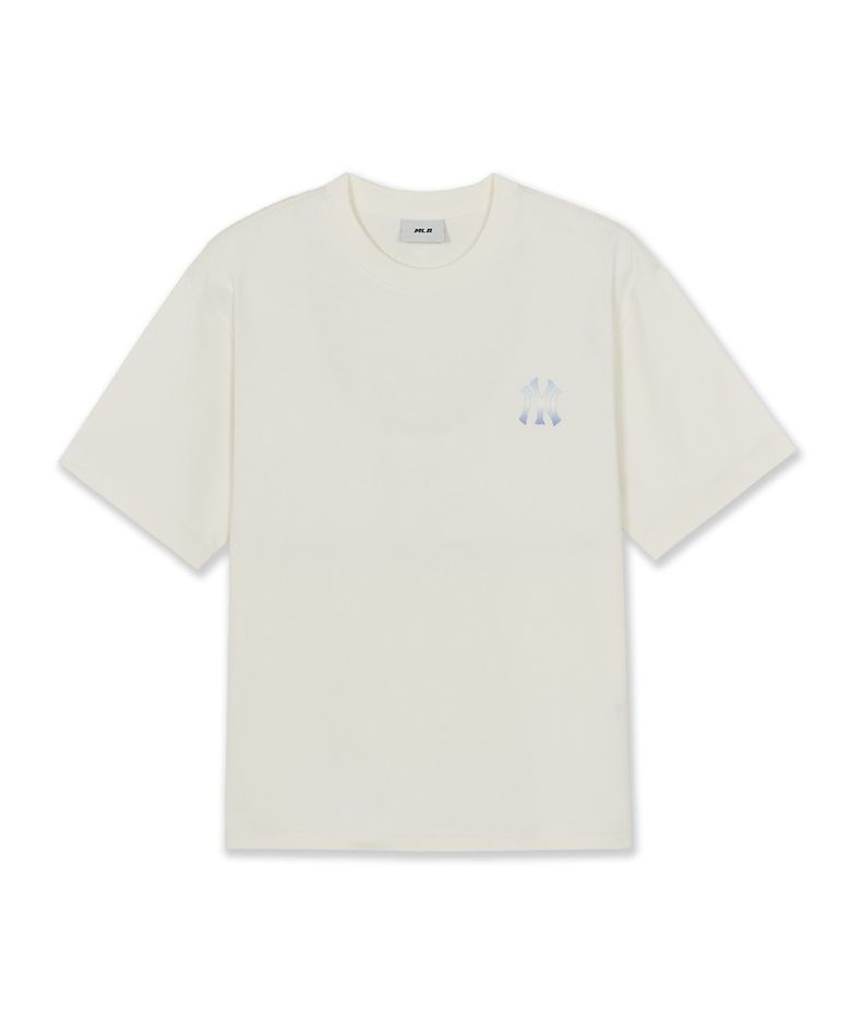 모노그램 그라데이션 빅럭스 세미 오버핏 반팔 티셔츠 NY (Cream)