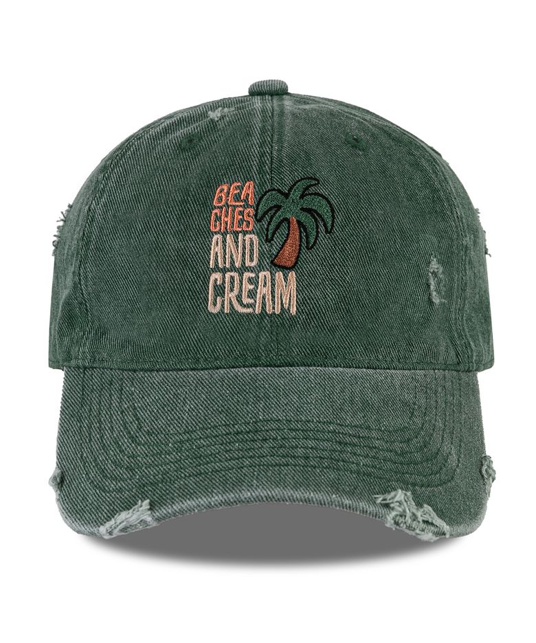 Palm Tree Pigment Damage Ball cap-green