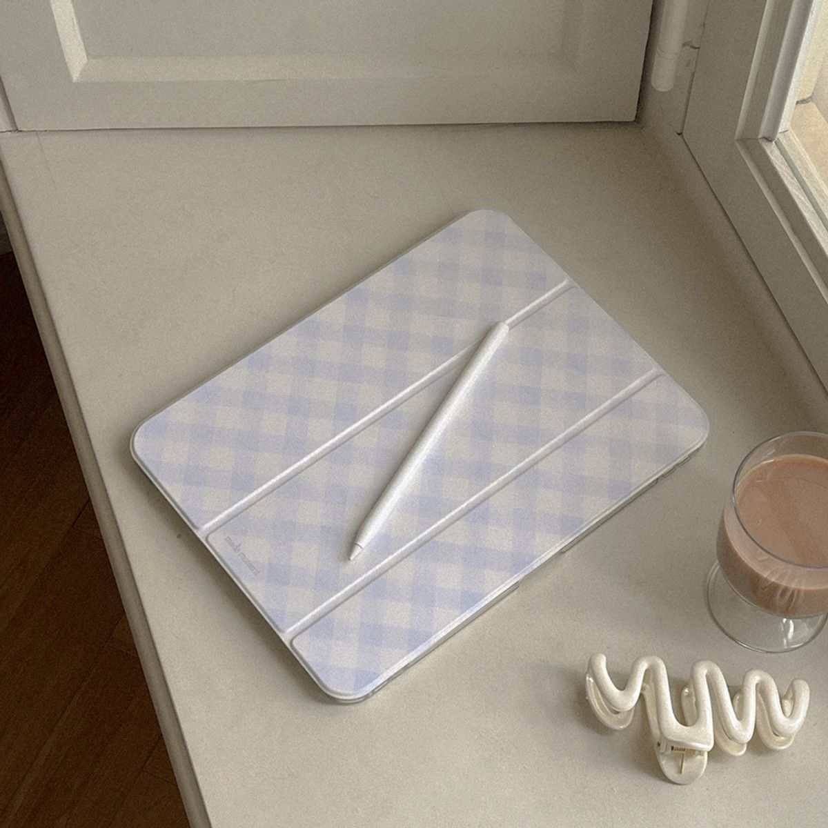 메이드모먼(MADEMOMENT) cotton check 디자인 [아이패드 케이스]