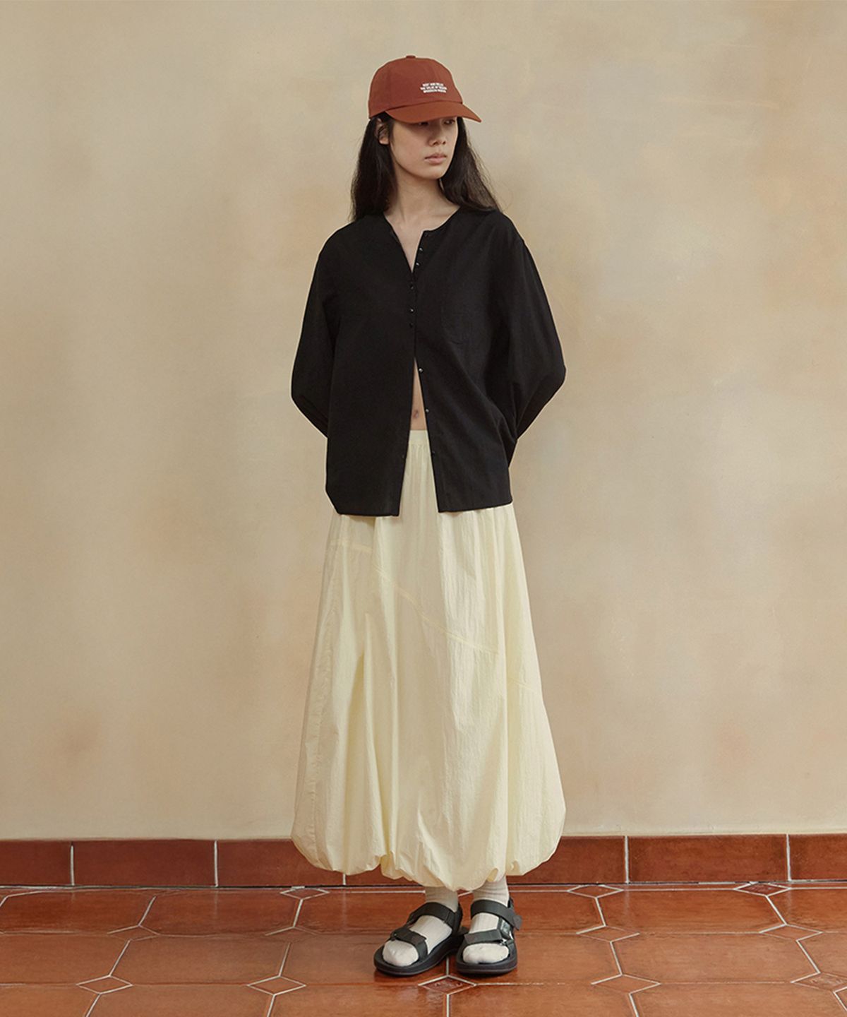 모노크롬(MONOCHROME) rir volume skirt (yellow)