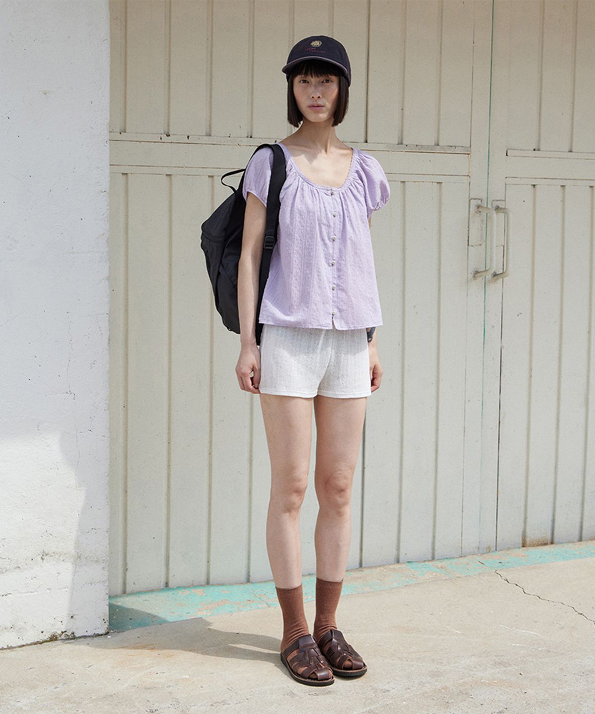 모노크롬(MONOCHROME) [online exclusive] lasse blouse (lilac)