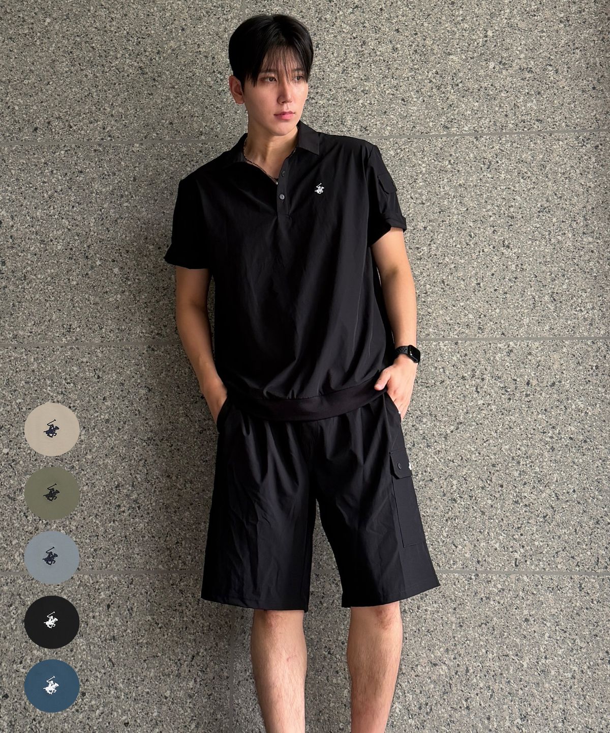 비버리힐스 폴로클럽(BHPOLOCLUB) 남성 에어 스트레치 스냅 카라 티셔츠 5Color TS181