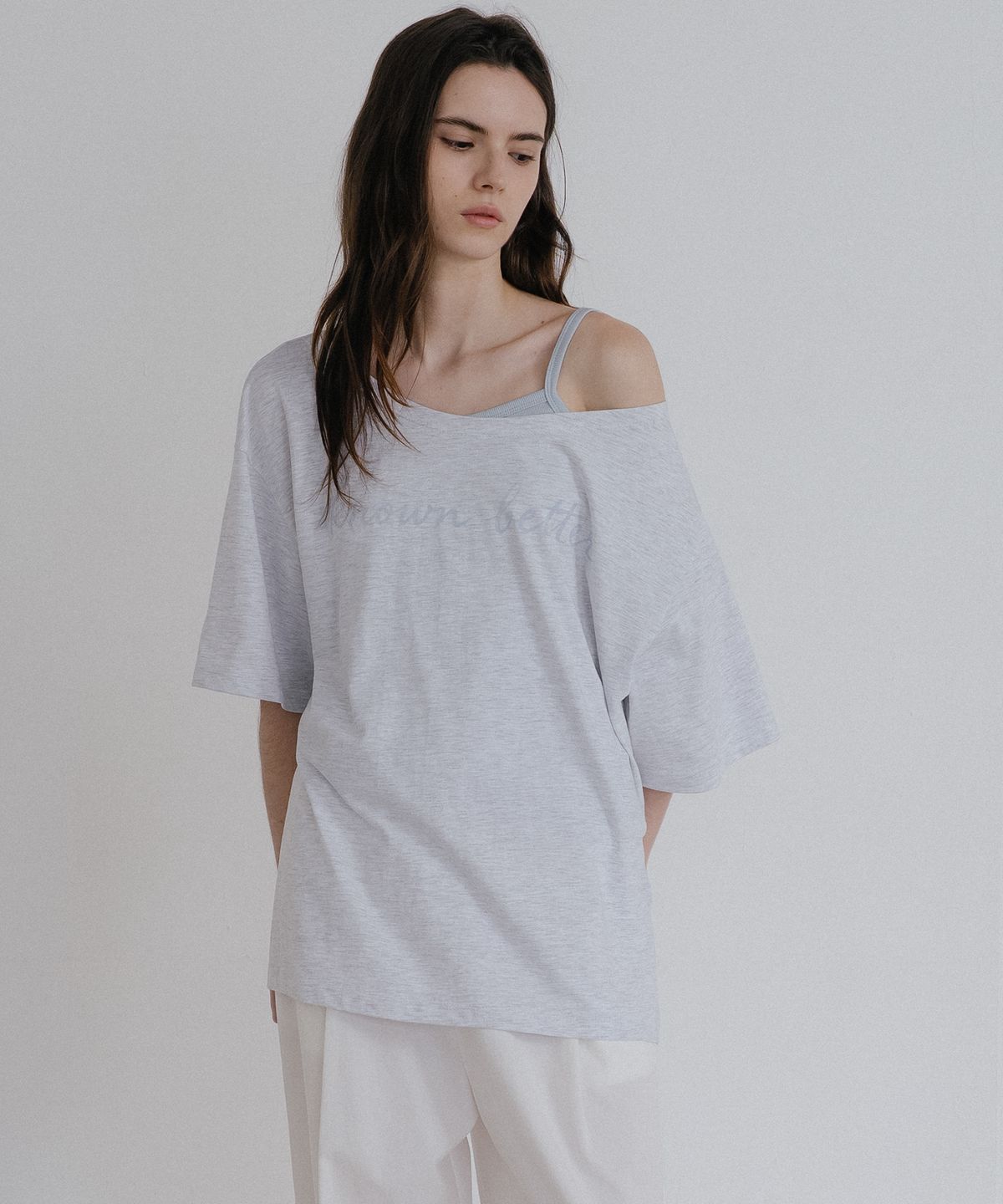 노운베러(KNOWNBETTER) Logo off T-shirt [KNSS10TS20]_Light gray