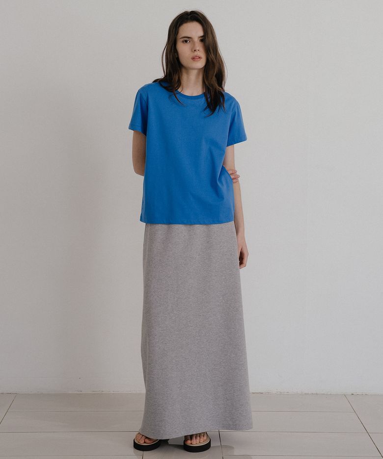 Soft basic round T-shirt [KNSS10TS15]_Blue