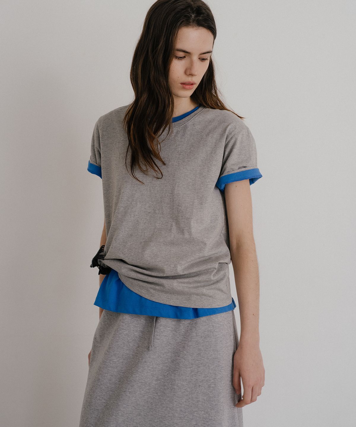 노운베러(KNOWNBETTER) Soft basic round T-shirt [KNSS10TS14]_Melange gray