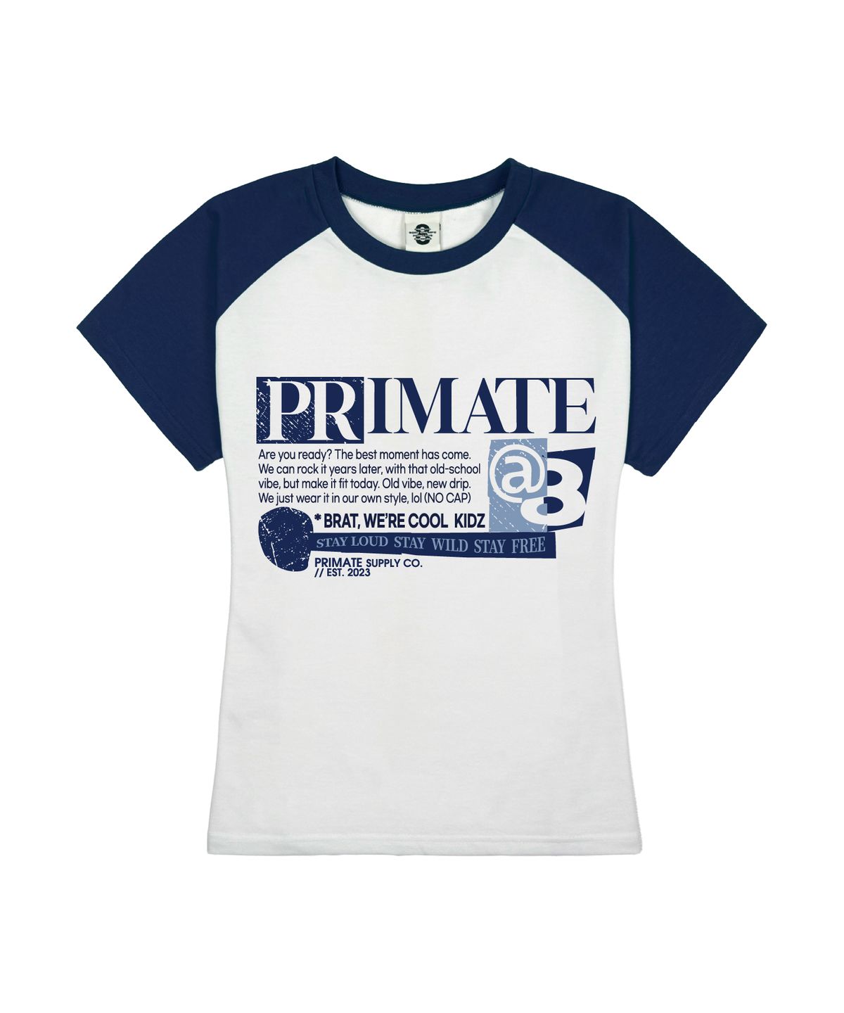 프라임에이트(PRIMATE) PROBLEM 여성 슬림핏 래글런 반팔티셔츠 5 COLORS
