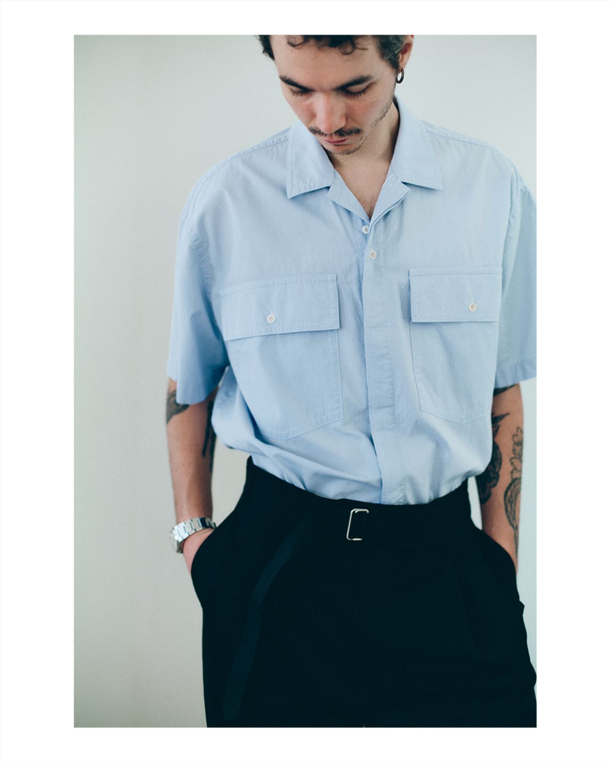너버스(NERVOUS) SHORT SLEEVES SHIRT  _  blue stripe